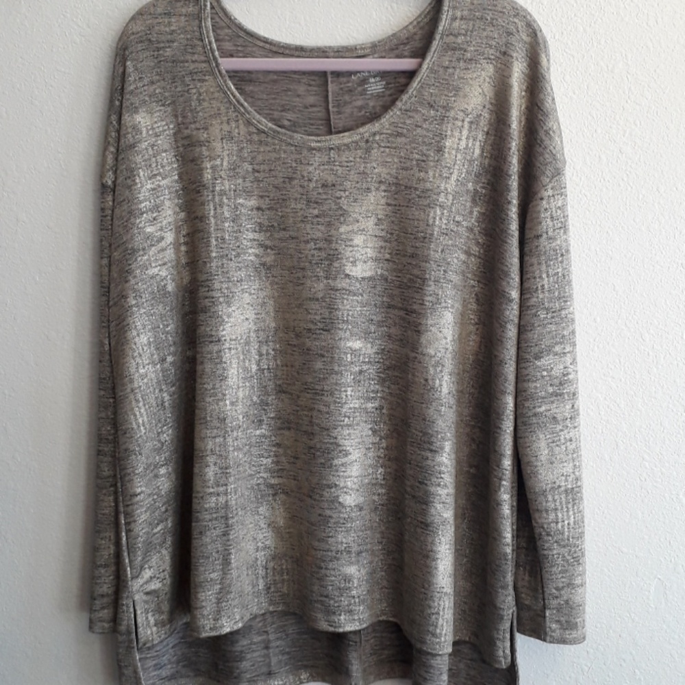 Lane Bryant Washed Gold Metallic Top